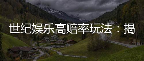 世纪娱乐高赔率玩法：揭秘高回报的实战技巧与策略