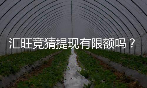 汇旺竞猜提现有限额吗?了解平台提现规则与限制