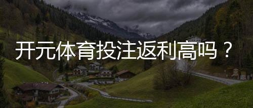 开元体育投注返利高吗？资深玩家揭秘真实返利比例与技巧