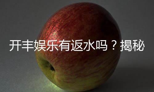 开丰娱乐有返水吗？揭秘返水福利与玩法攻略