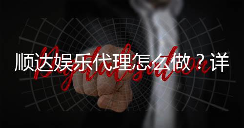 顺达娱乐代理怎么做？详细申请流程与盈利技巧分享